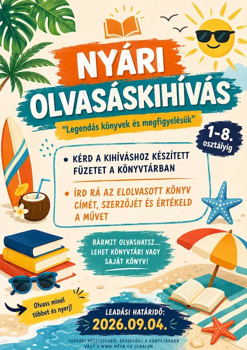 📚 Olvass a nyáron minél többet és nyerj!